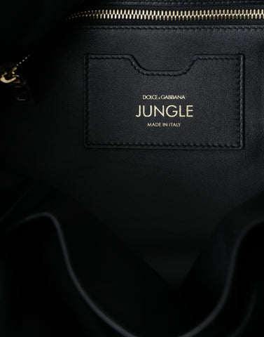 Dolce & Gabbana Black Leather JUNGLE Quilted Shopping Tote Bag - Retail Flare