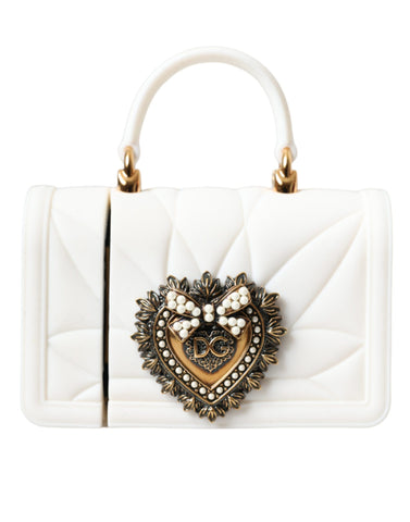 Dolce & Gabbana White Silicone Devotion Heart Cover Hand Bag Airpod Case - Retail Flare