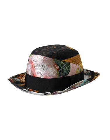 Dolce & Gabbana Multicolor Patchwork Women Fedora Wide Brim Hat - Retail Flare