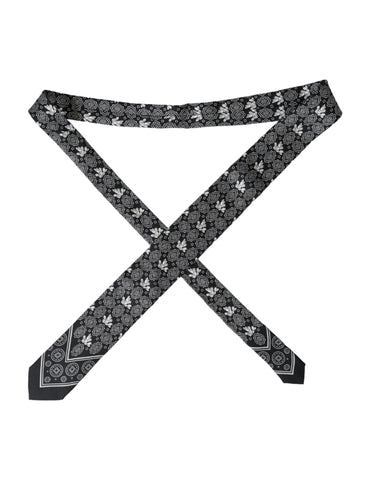 Dolce & Gabbana Black Patterned 100%Silk Adjustable Tie - Retail Flare