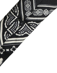 Dolce & Gabbana Black Patterned 100%Silk Adjustable Tie - Retail Flare