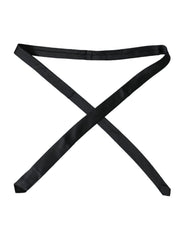 Dolce & Gabbana Black Solid 100% Silk Adjustable Tie - Retail Flare
