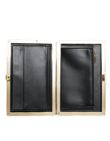 Dolce & Gabbana Black Velvet Gold Frame Clutch Evening Party Purse Bag - Retail Flare