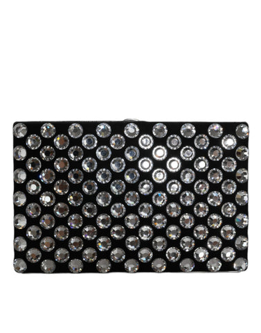 Dolce & Gabbana Black Velvet Crystal Clutch Evening Party Purse Bag - Retail Flare