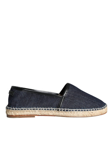 Dolce & Gabbana Blue Denim Cotton Leather Espadrilles Shoes Dolce & Gabbana Retail Flare