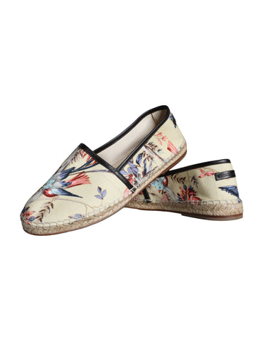 Dolce & Gabbana Beige Floral Canvas Espadrilles Slip On Shoes - Retail Flare