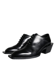 Dolce & Gabbana Black Calfskin Leather Derby Dress Men Shoes - Retail Flare
