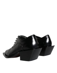 Dolce & Gabbana Black Calfskin Leather Derby Dress Men Shoes - Retail Flare