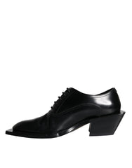 Dolce & Gabbana Black Calfskin Leather Derby Dress Men Shoes - Retail Flare