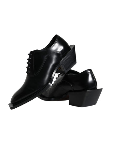 Dolce & Gabbana Black Calfskin Leather Derby Dress Men Shoes - Retail Flare