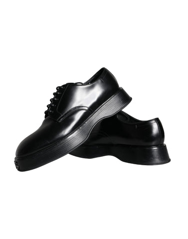 Dolce & Gabbana Black Calf Leather Derby Formal Dress Shoes - Retail Flare