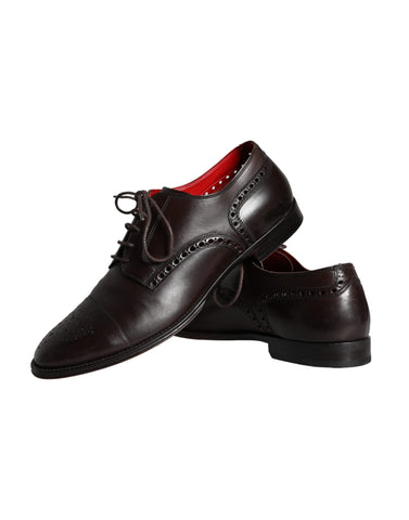 Dolce & Gabbana Brown Calfskin Leather Lace Up Oxford Shoes - Retail Flare