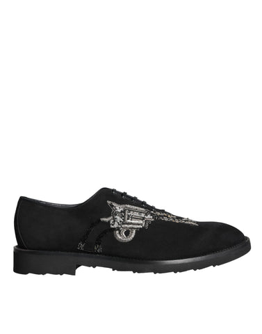 Dolce & Gabbana Black Suede Sicilia Lace Up Formal Shoes - Retail Flare
