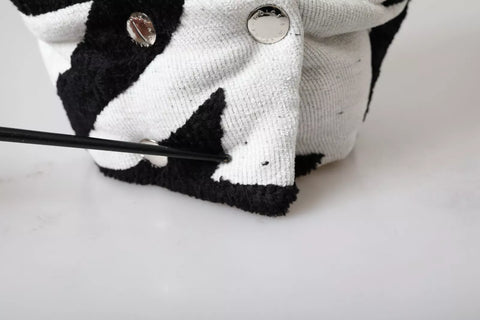 Dolce & Gabbana Black White Wool Whole Head Wrap Hat - Retail Flare