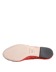 Dolce & Gabbana Coral Lace Crystal Ballet Flats Loafers Shoes - Retail Flare