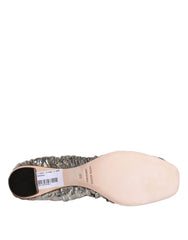 Dolce & Gabbana Silver Patent Leather Scrunch Ballet Flats Shoes - Retail Flare