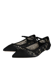 Dolce & Gabbana Black Taormina Lace Bellucci Flats Shoes - Retail Flare