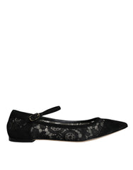 Dolce & Gabbana Black Taormina Lace Bellucci Flats Shoes - Retail Flare