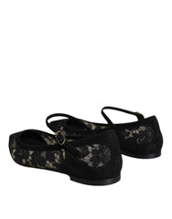 Dolce & Gabbana Black Taormina Lace Bellucci Flats Shoes - Retail Flare