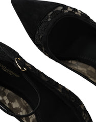Dolce & Gabbana Black Taormina Lace Bellucci Flats Shoes - Retail Flare