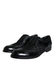 Dolce & Gabbana Black Leather Floral Lace Dress Formal Shoes - Retail Flare