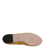 Dolce & Gabbana Mustard Lace Crystal Ballet Flats Loafer Shoes - Retail Flare