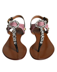 Dolce & Gabbana Multicolor Crystal Sandals Flip Flops Shoes - Retail Flare