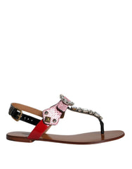Dolce & Gabbana Multicolor Crystal Sandals Flip Flops Shoes - Retail Flare