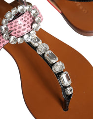 Dolce & Gabbana Multicolor Crystal Sandals Flip Flops Shoes - Retail Flare