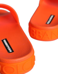 Dolce & Gabbana Orange Rubber Slides Sandals Beachwear Shoes - Retail Flare
