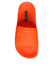Dolce & Gabbana Orange Rubber Slides Sandals Beachwear Shoes - Retail Flare