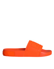 Dolce & Gabbana Orange Rubber Slides Sandals Beachwear Shoes - Retail Flare