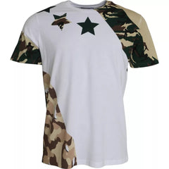 Dolce & Gabbana White Camouflage Stars Crew Neck Men T-shirt Dolce & Gabbana Retail Flare