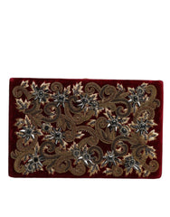 Dolce & Gabbana Red Velvet Gold Frame Clutch Evening Party Purse Bag - Retail Flare