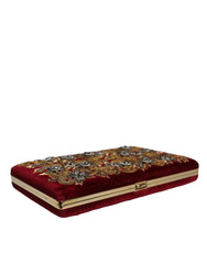 Dolce & Gabbana Red Velvet Gold Frame Clutch Evening Party Purse Bag - Retail Flare