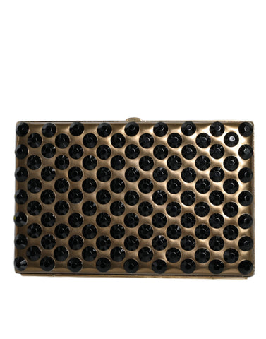Dolce & Gabbana Gold Crystal Bifold Clutch Evening Party Women Purse Bag - Retail Flare