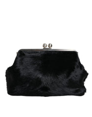 Dolce & Gabbana Black Fur Handbag Clutch Purse Pouch Bag - Retail Flare