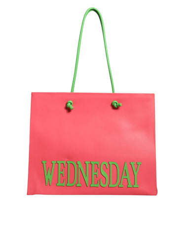 Alberta Ferretti Pink Leather Weekend Wednesday Shopping Tote Bag - Retail Flare