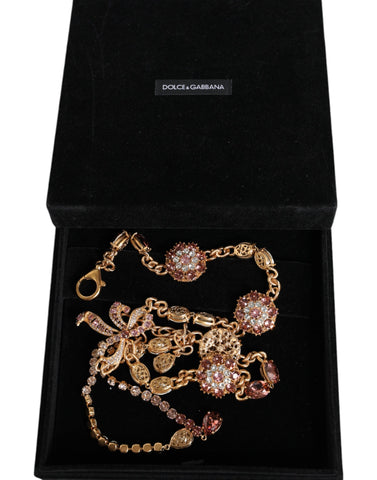 Dolce & Gabbana Gold Tone Brass Crystal Embellished Belt - Retail Flare