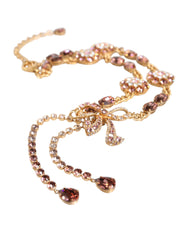 Dolce & Gabbana Gold Tone Brass Crystal Embellished Waist Chain Belt - Retail Flare