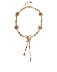 Dolce & Gabbana Gold Tone Brass Crystal Embellished Waist Chain Belt - Retail Flare