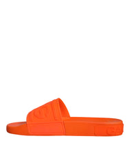 Dolce & Gabbana Orange Rubber Slides Sandals Beachwear Shoes - Retail Flare