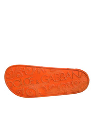 Dolce & Gabbana Orange Rubber Slides Sandals Beachwear Shoes - Retail Flare