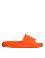 Dolce & Gabbana Orange Rubber Slides Sandals Beachwear Shoes - Retail Flare
