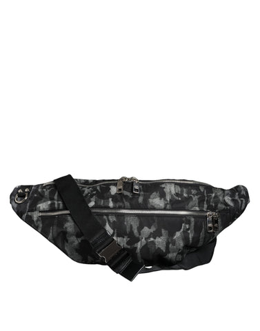 Dolce & Gabbana Black Leopard Fabric Belt Waist Fanny Pack Bag - Retail Flare