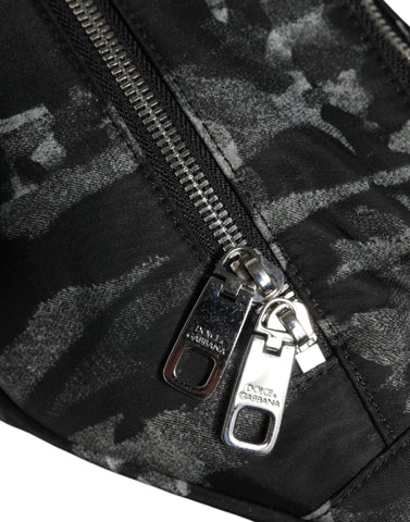 Dolce & Gabbana Black Leopard Fabric Belt Waist Fanny Pack Bag - Retail Flare