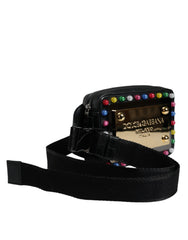 Dolce & Gabbana Black Leather LED Logo Belt Waist Fanny Pack Bag - Retail Flare