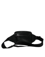 Dolce & Gabbana Black Leather LED Logo Belt Waist Fanny Pack Bag - Retail Flare