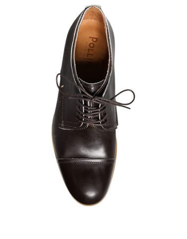 Pollini Black White Leather Lace Up Men Dress Formal Shoes - Retail Flare