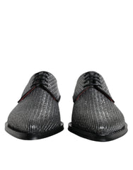 Dolce & Gabbana Silver Polyurethane Derby Formal Dress Shoes - Retail Flare